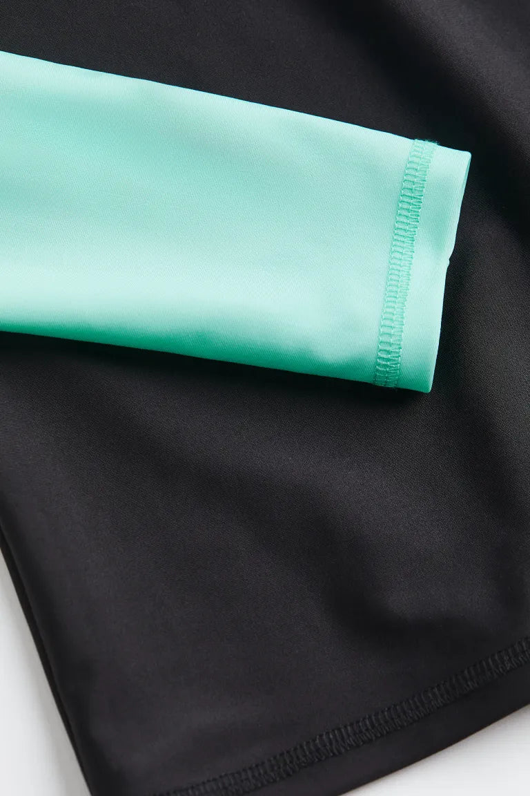 traje de baño 3 piezas niña H&M negro morado