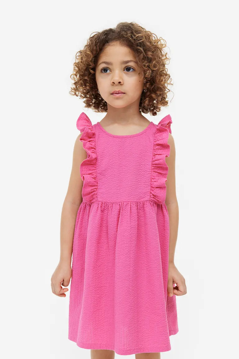 Vestido Rosado fucsia revuelos niña H&M