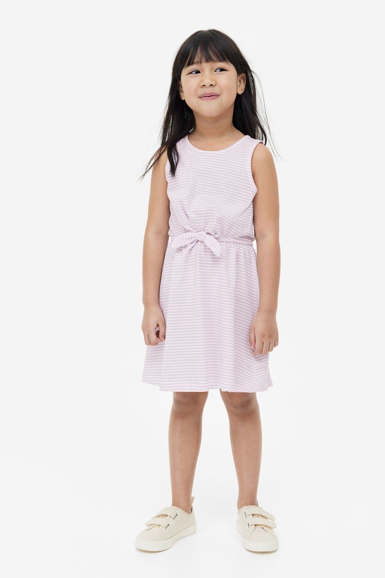 Vestido rayas morado chongo niña H&M