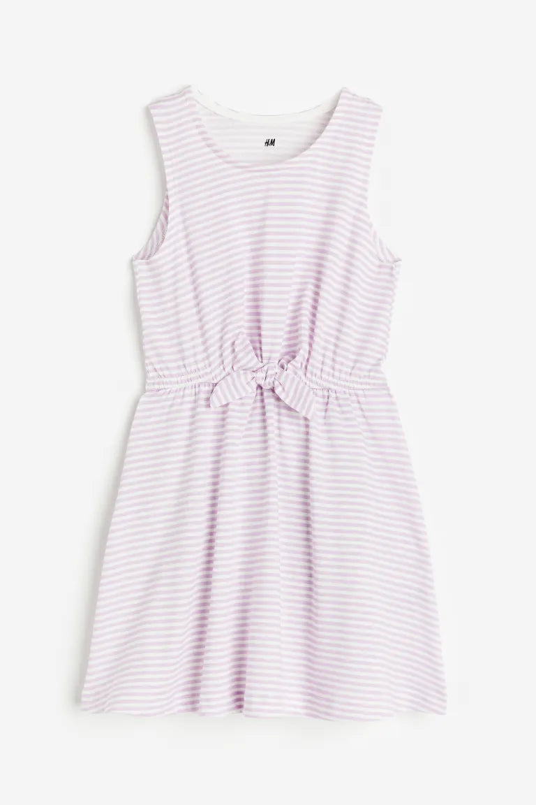 Vestido rayas morado chongo niña H&M