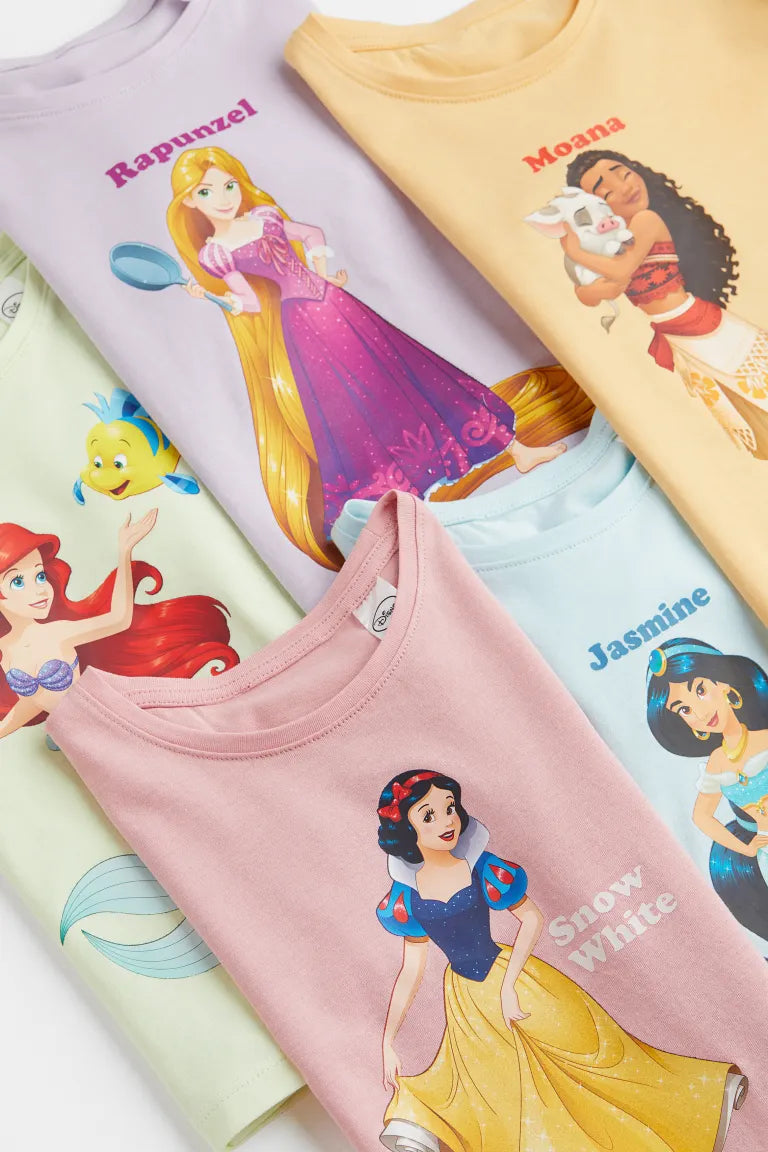 Set 5 camisas princesas Disney H&M niña