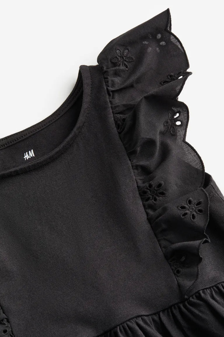Vestido negro revuelos niña H&M
