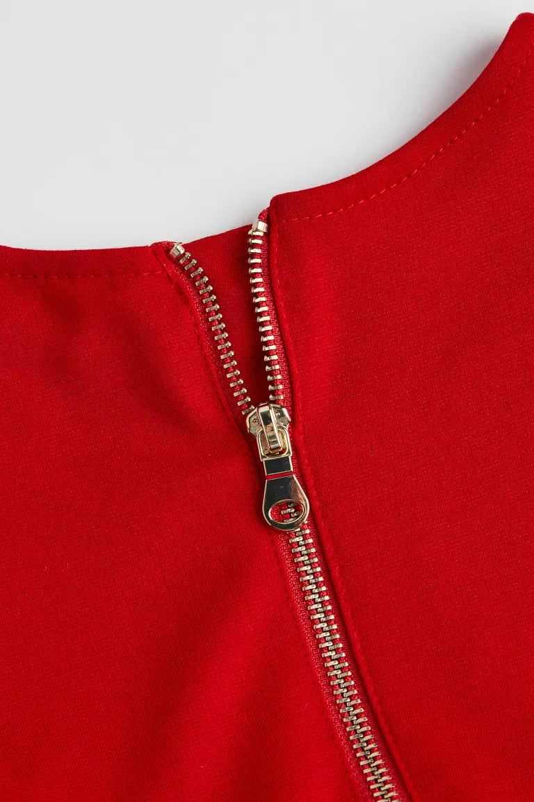 Vestido rojo cuadros chongo niña H&M 48664560