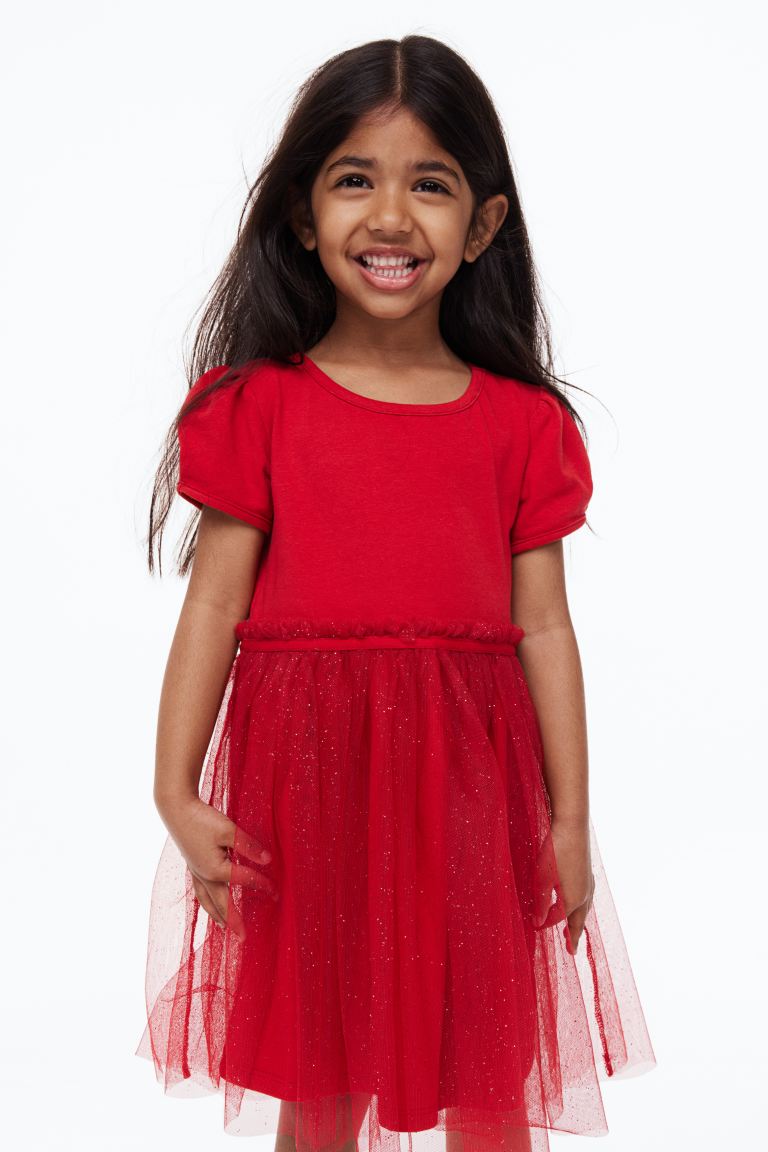 Vestido bebe niña rojo tulle tutu niña H&M brillantes 79958000
