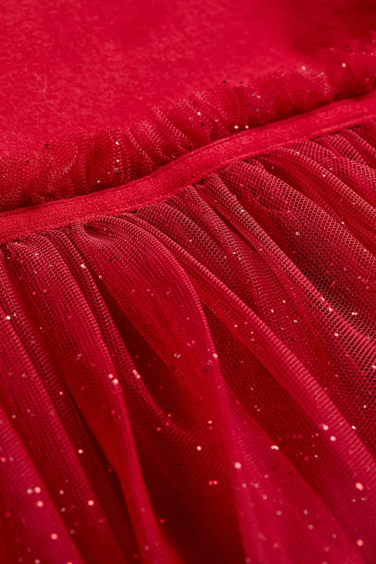 Vestido bebe niña rojo tulle tutu niña H&M brillantes 79958000