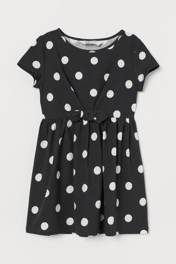 Vestido puntos blanco negro chongo H&M