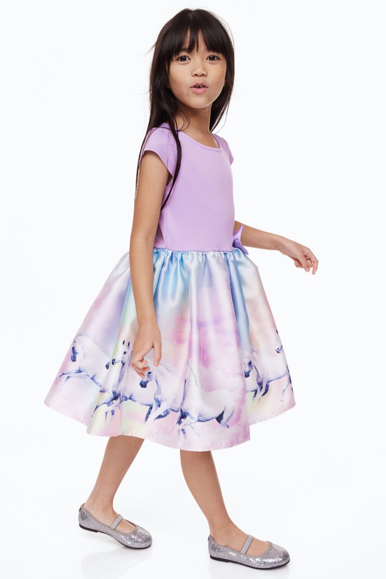 Vestido morado unicornio niña H&M
