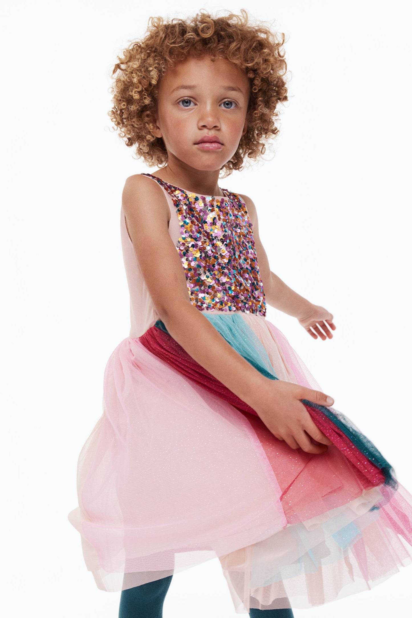 Vestido niña H&M lentejuelas tulle glitter