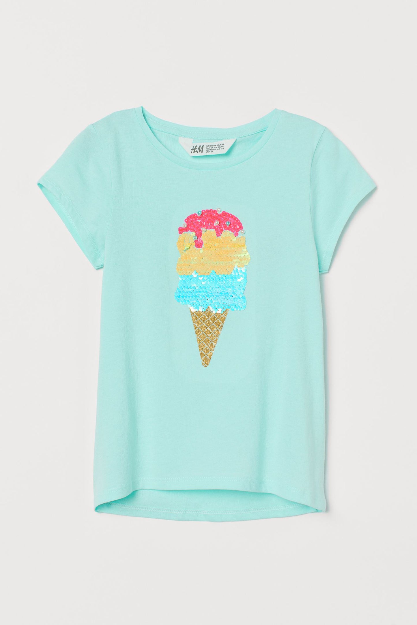Camisa azul cono lentejuelas H&M niña