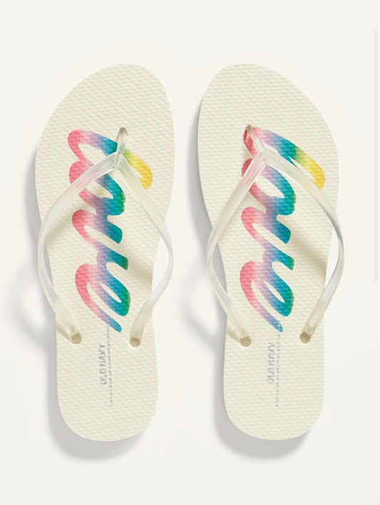 Sandalias blancas adulto flip flop promo 4x1000