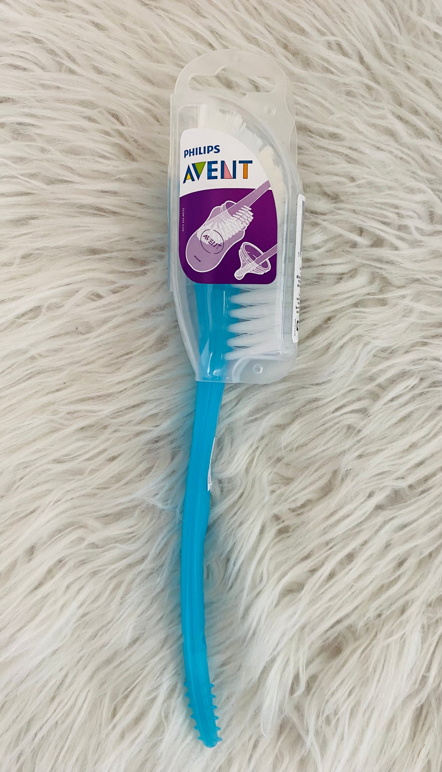 Cepillo para biberon pepe avent azul bebe niño