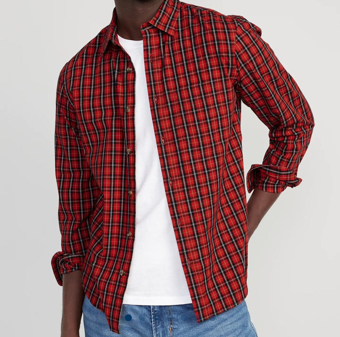 Camisa Cuadros Roja Hombre  old navy Adulto DISPONIBLE PARA NIÑOS EN MENÚ NIÑOS