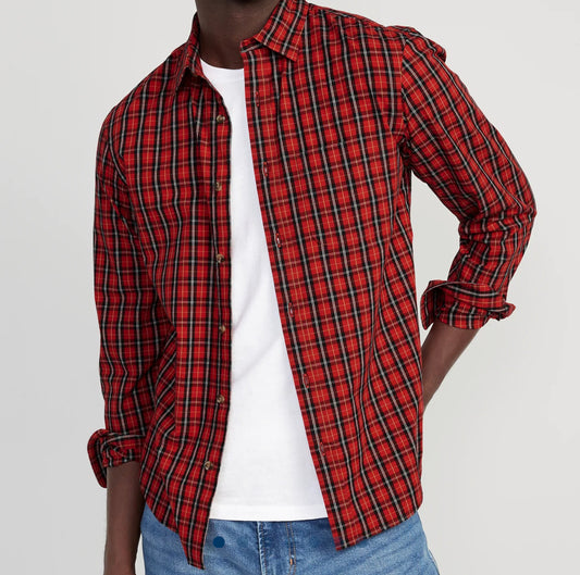 Camisa Cuadros Roja Hombre  old navy Adulto DISPONIBLE PARA NIÑOS EN MENÚ NIÑOS