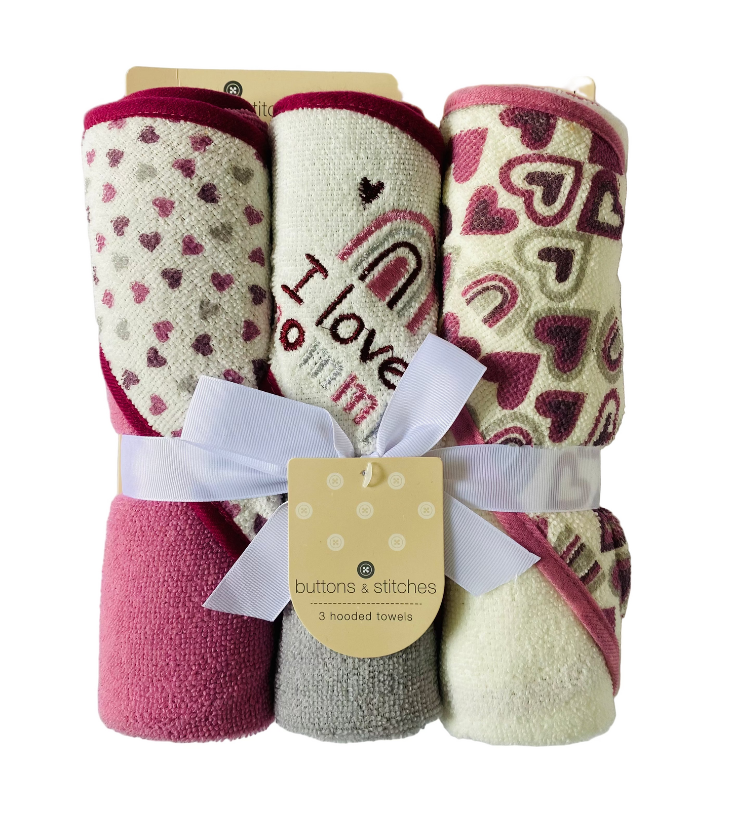 Set 3 Toallas baño bebe niña