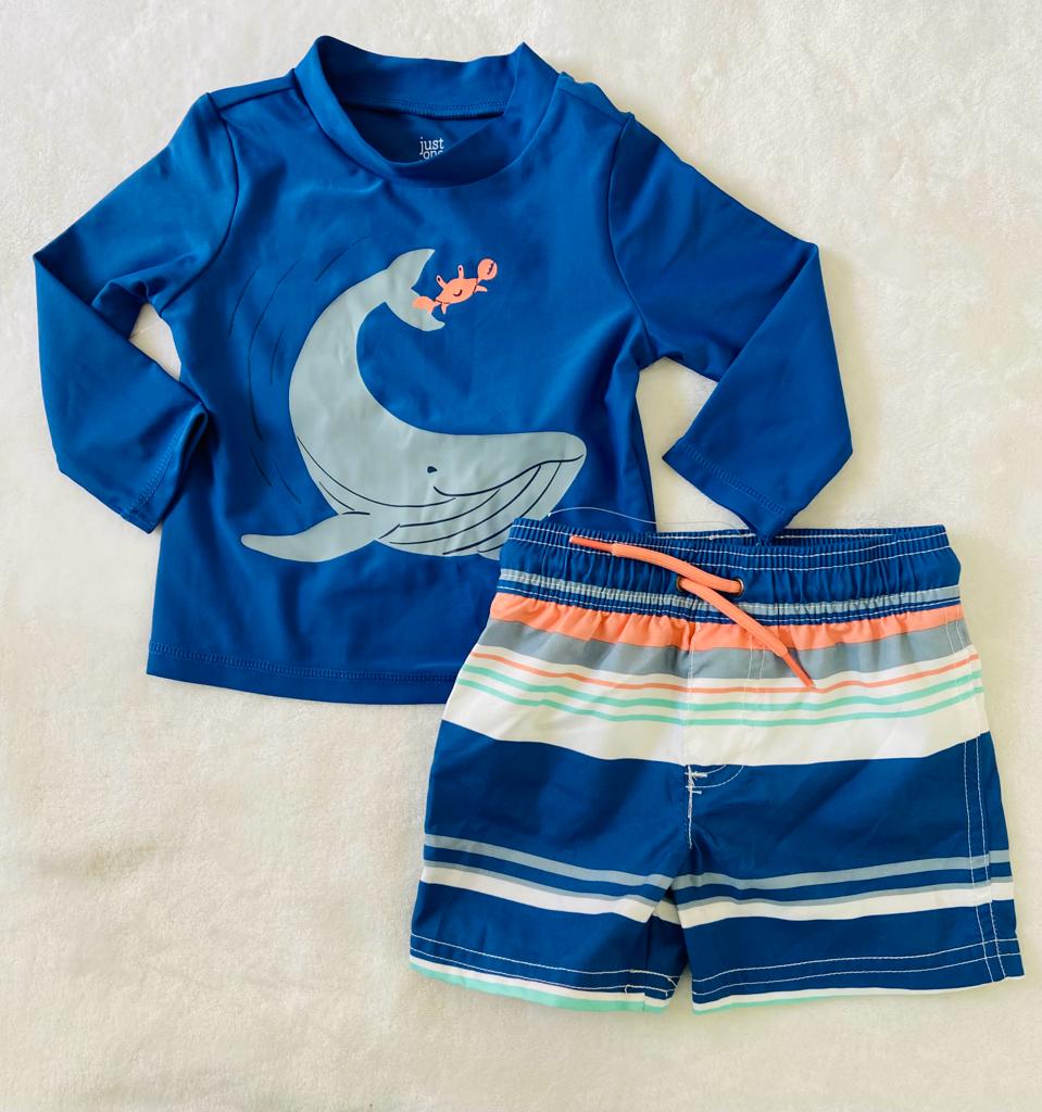 Traje de baño bebe niño carters azul