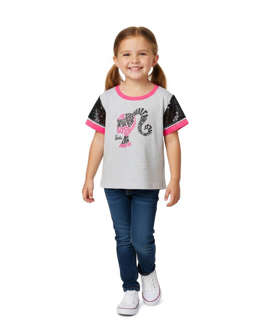 Camisa gris Barbie niña promo 4x1000