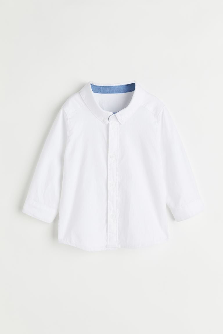 Camisa blanca formal bebe niño H&M coello azul