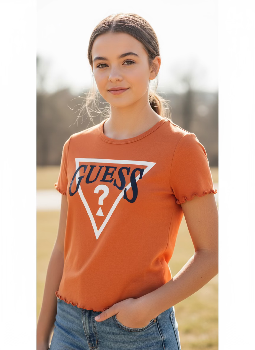 Camisa anaranjada Guess niña promo 3x1000