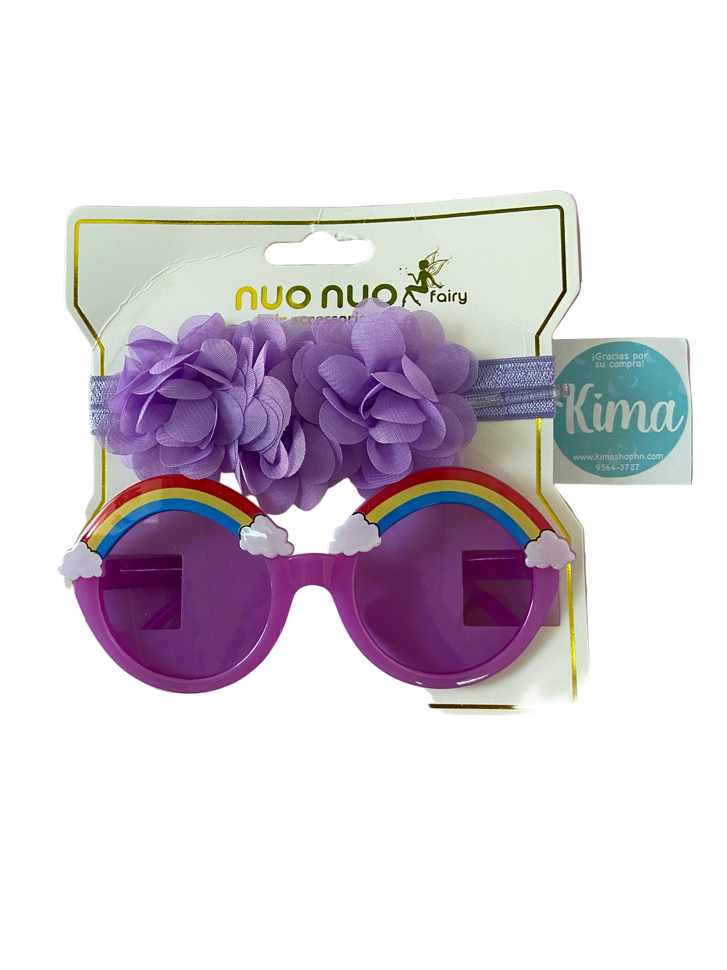 Lentes y diadema morada niña