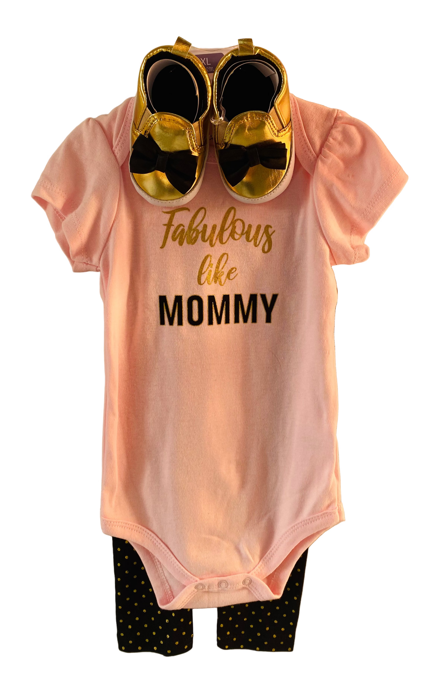 Set 3 piezas bebe Niña mameluco pantalón zapatos