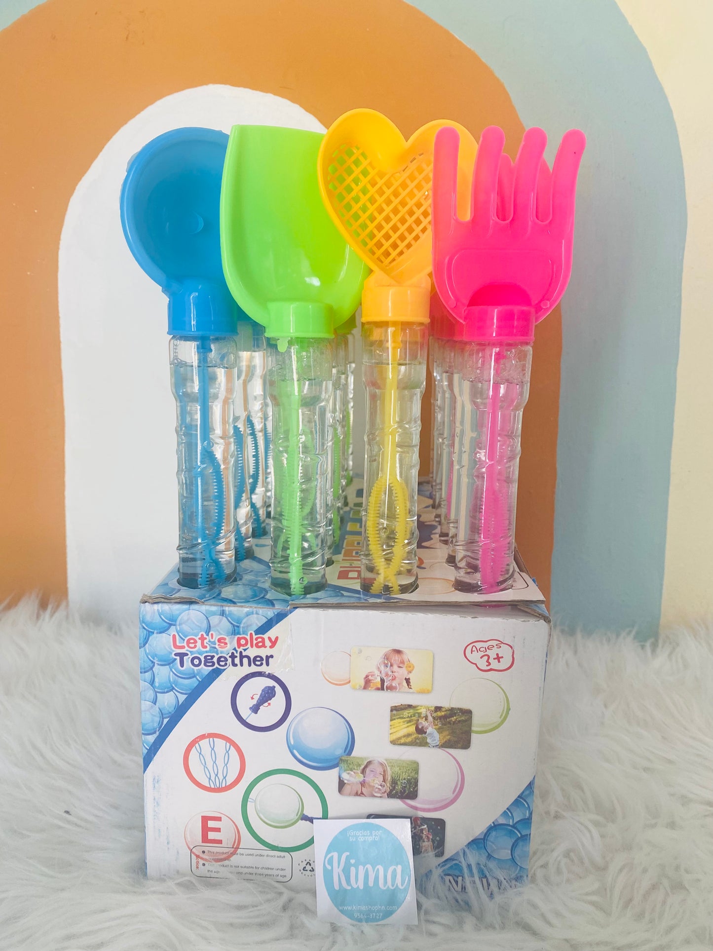 Burbujas pala mano corazón pana