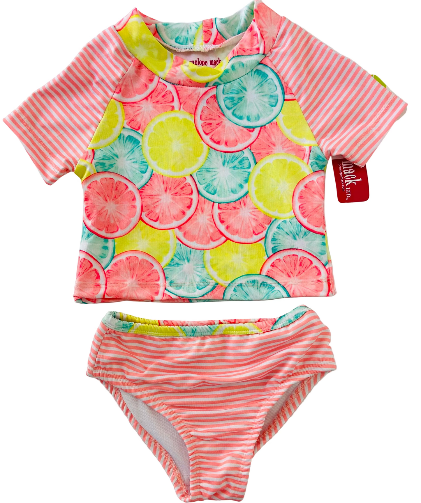 Set 2 piezas traje de baño niña naranjas promo 2x1000