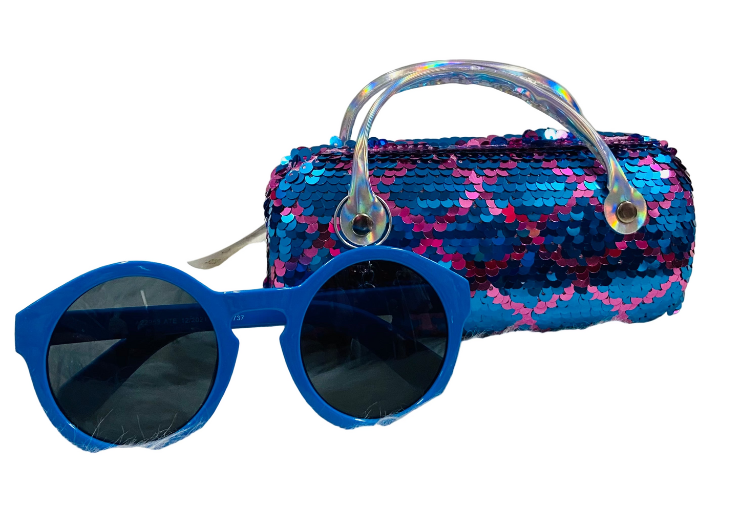 Lentes azul rosado niña con portalentes