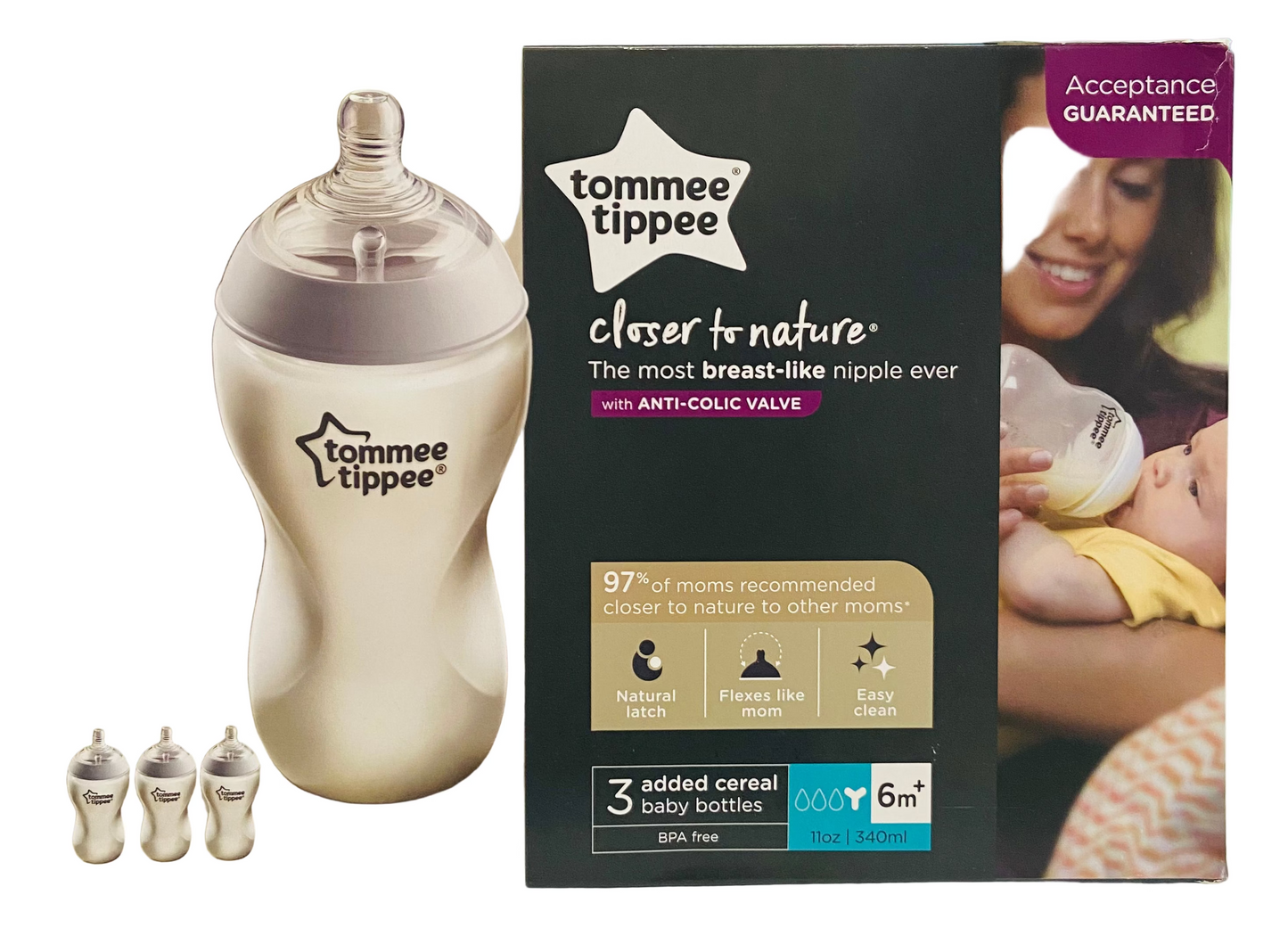 Biberon blanco tommee tippee 3 unidades