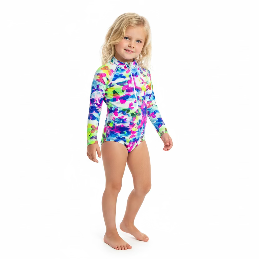 Traje de baño 1 pieza manga larga niña