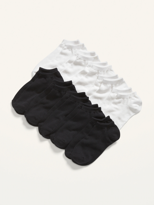 Set 10 pares de Calcetines Old Navy negros blancos UNISEX 00074