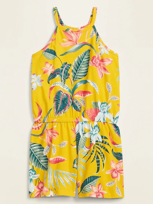 Romper amarillo Old Navy Flores niña 5-14 promo 4x1000