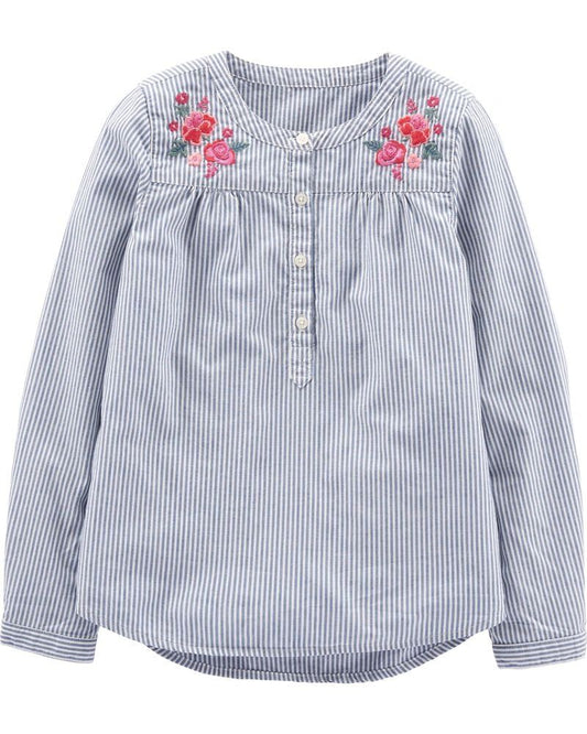 Camisa azul formal niña Oshkosh promo 4x1000