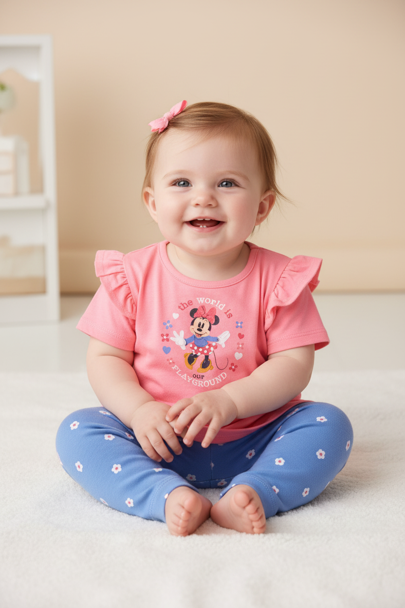 Set Conjunto Disney St Jacks Minnie Azul Rosa Bebe Niña 0000063601 promo 2x1000