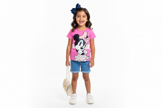 Set 2 piezas camisa rosado bebe niña minnie disney promo 2x1000