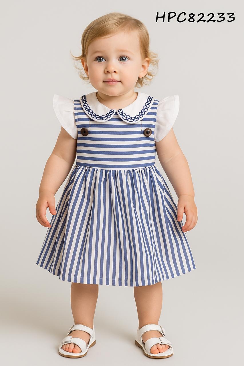 Vestido azul oscuro bebe niña polo HPC82233