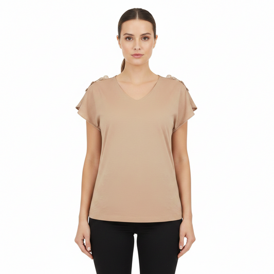 Camisa formal mujer dama nude IN1-1665 390290 promo 4x1000