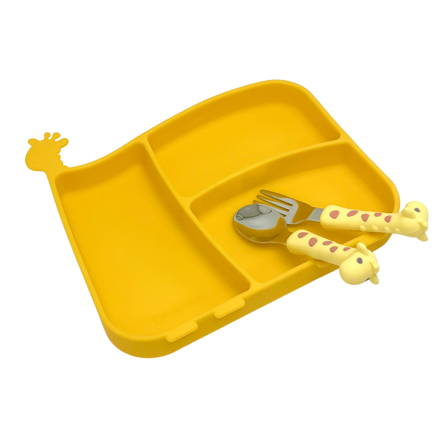 Set plato alimentación bebé niño niña silicon Cutebabies jirafa