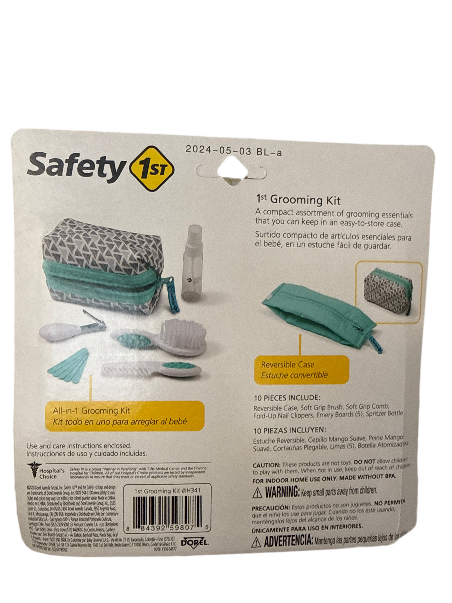 Kit limpieza higiene safety bebe niña niño Peine cepillo cortaúñas 10 piezas