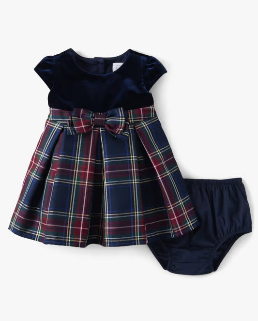 Vestido cuadros azul Childrens Place bebe y niña 29935088