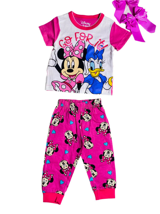 Pijama blanca rosada Minnie bebe niña D3-MI-657B 490445 promo 3x1000