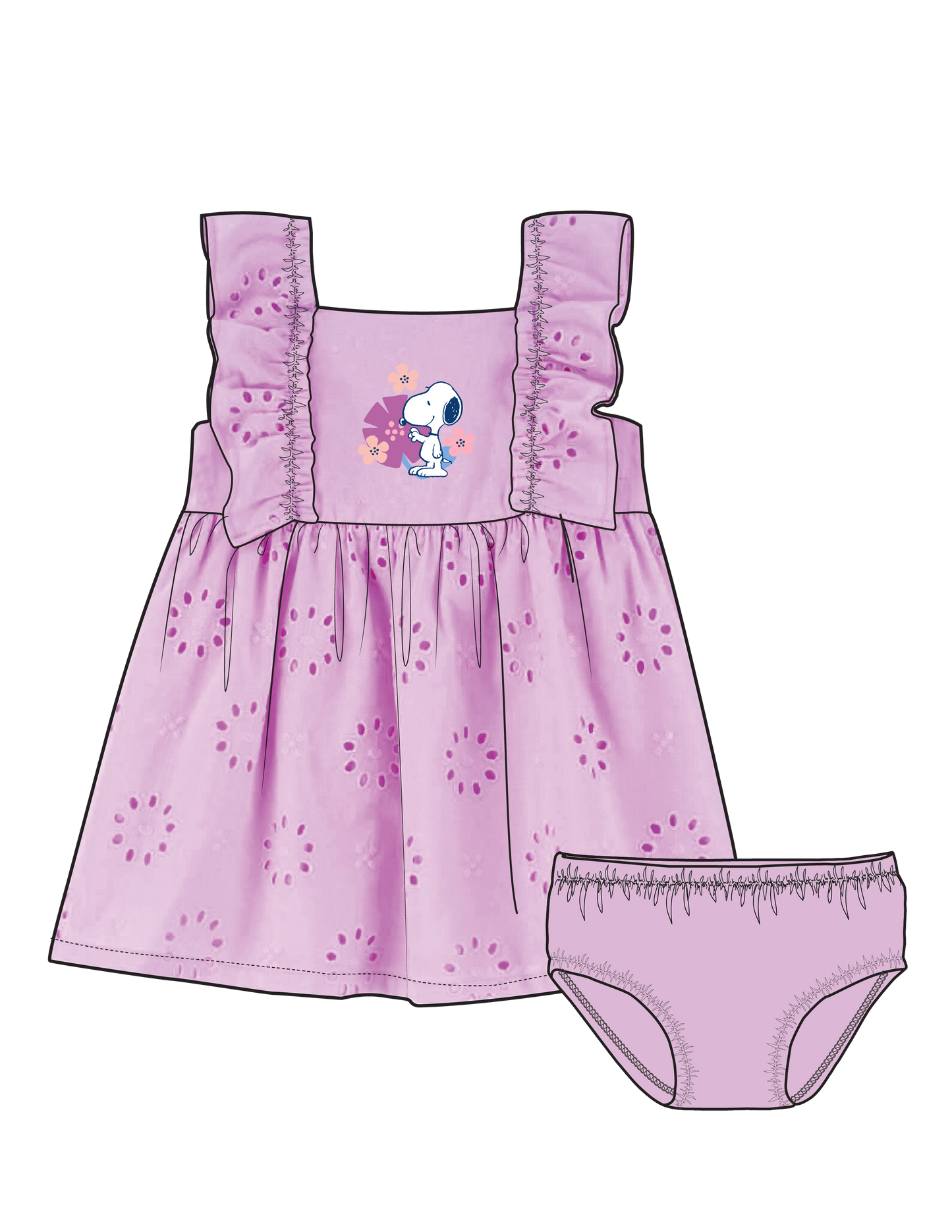 Vestido bebe niña Floral Snoopy St Jacks 0190011501