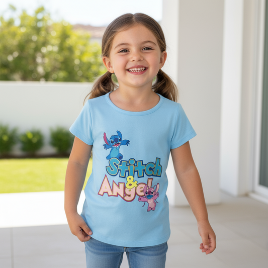 Camisa azul celeste Stitch Disney niña