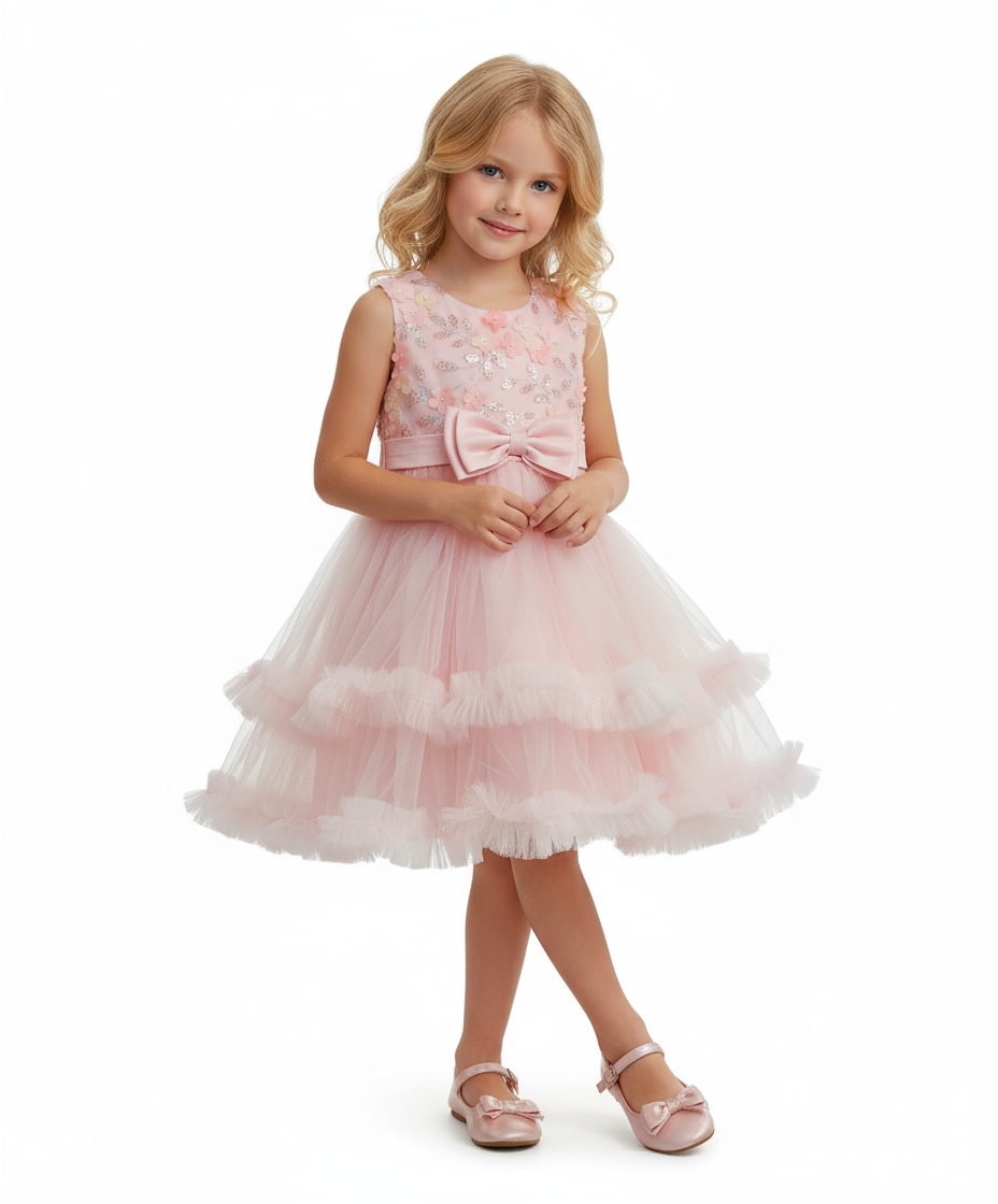 Vestido rosado gala chongo niña eventos 79710 8 a 18 años