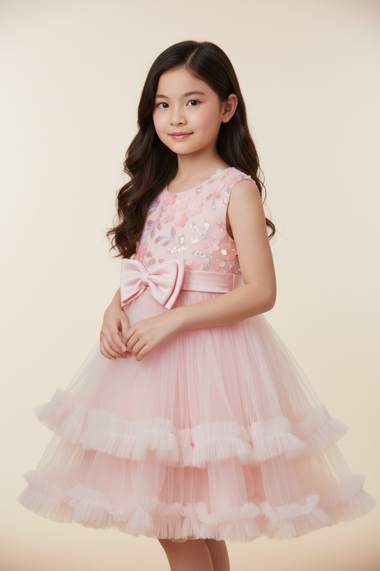 Vestido salmón PROMO gala chongo niña 79710 8 a 18 años 890790