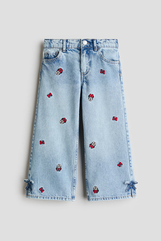 Pantalon jeans azul wide leg minnie niña H&M 1296171017