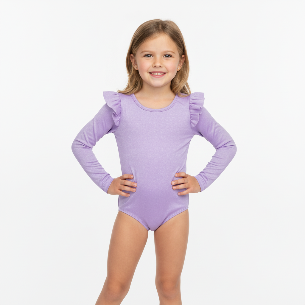 Traje de baño morado bebe niña grande una pieza manga larga 34012-GLI012