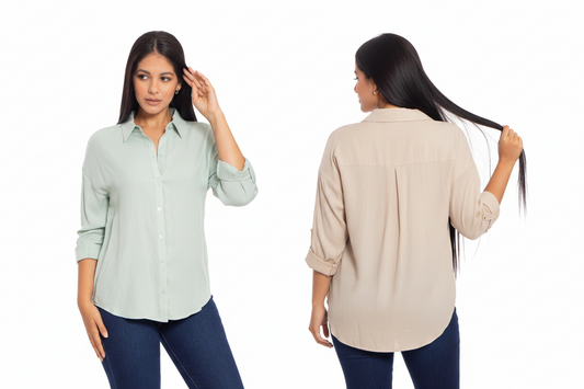 Camisa manga larga beige CTD1141-4 490390 promo 3x1000