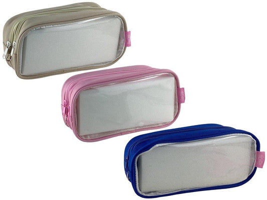 Cartucheras Rosado, azul , beige transparentes 21x65x105 057-05906