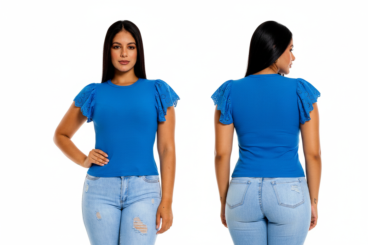 Camisa Blusa Dama Chic mi azul CTD1170-5 390345