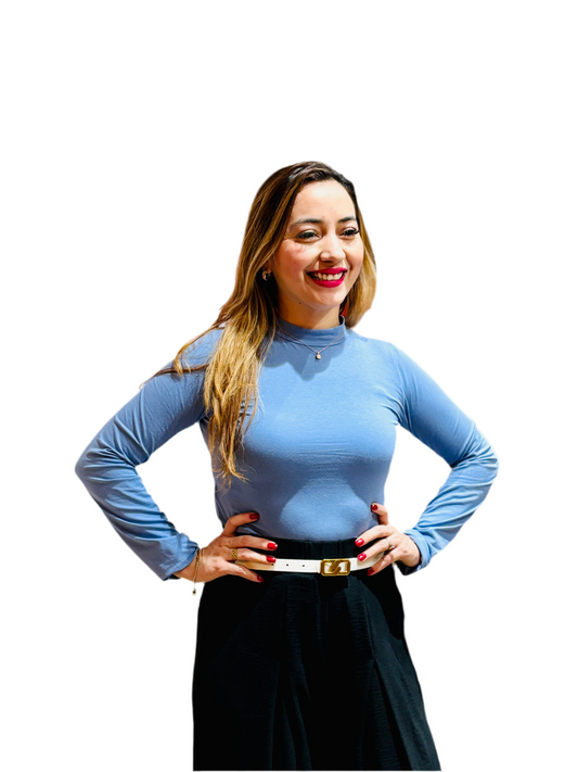 Camisa dama blusa manga larga azul celeste CTD1154-40 390290